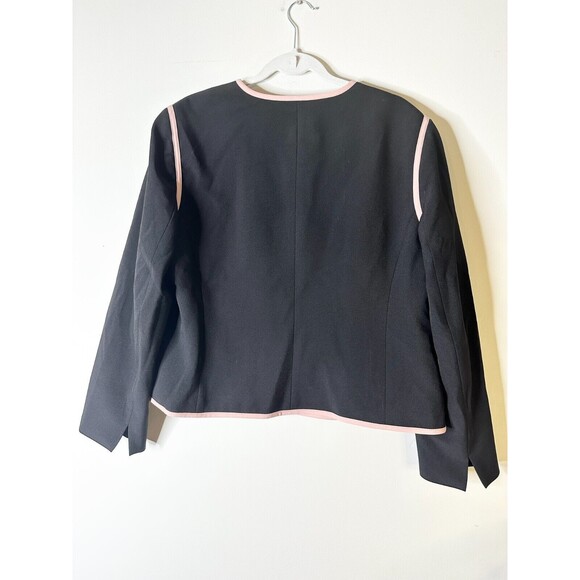Black Label Evan Picone Blazer Women Plus 18 Black Pink Corpcore Boutique NWOT - Picture 2 of 9